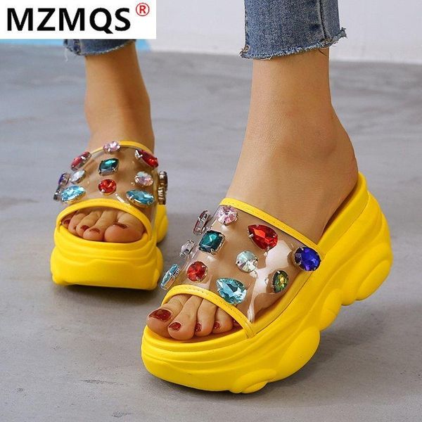 sandals women's crystal slippers transparent fashion summer thick-soled shoes woman comfortable slope with beach bear bottom, Black
sandals women's crystal slippers transparent fashion summer thick-soled shoes woman comfortable slope with beach bear bottom, Black