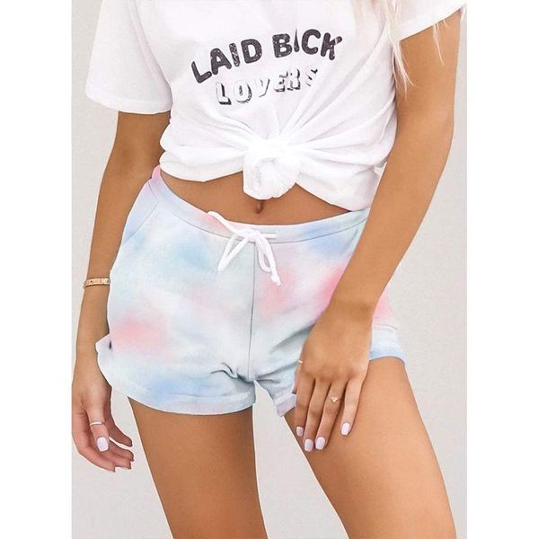 women summer gradient tie-dye print pajamas shorts with pocket drawstring waist loungewear sport casual home women's, White;black
women summer gradient tie-dye print pajamas shorts with pocket drawstring waist loungewear sport casual home women's, White;black