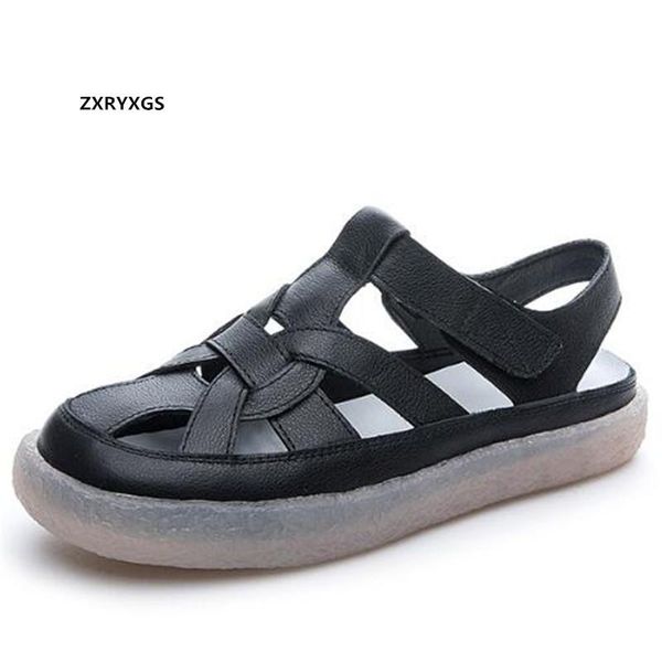 2021 new summer round toe hollow genuine leather sandals casual shoes flat soft sole comfort all-match non-slip roman sandals, Black
2021 new summer round toe hollow genuine leather sandals casual shoes flat soft sole comfort all-match non-slip roman sandals, Black