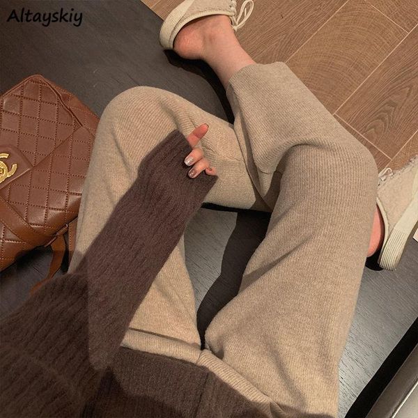 women's pants & capris women knitted casual straight slim comfort trousers autumn winter high waist ankle length pantalones loose stree, Black;white
women's pants & capris women knitted casual straight slim comfort trousers autumn winter high waist ankle length pantalones loose stree, Black;white