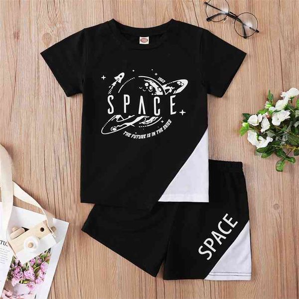 summer children sets casual short sleeve o neck print universe t-shirt patchwork letter shorts 2pcs girl boys clothes 210629, White
summer children sets casual short sleeve o neck print universe t-shirt patchwork letter shorts 2pcs girl boys clothes 210629, White
