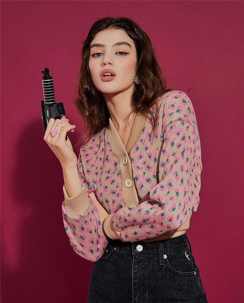 women's knits & tees cardigan streetwear fashion female knitwear girls floral print long sleeve knitted coat for spring fall s, White
women's knits & tees cardigan streetwear fashion female knitwear girls floral print long sleeve knitted coat for spring fall s, White