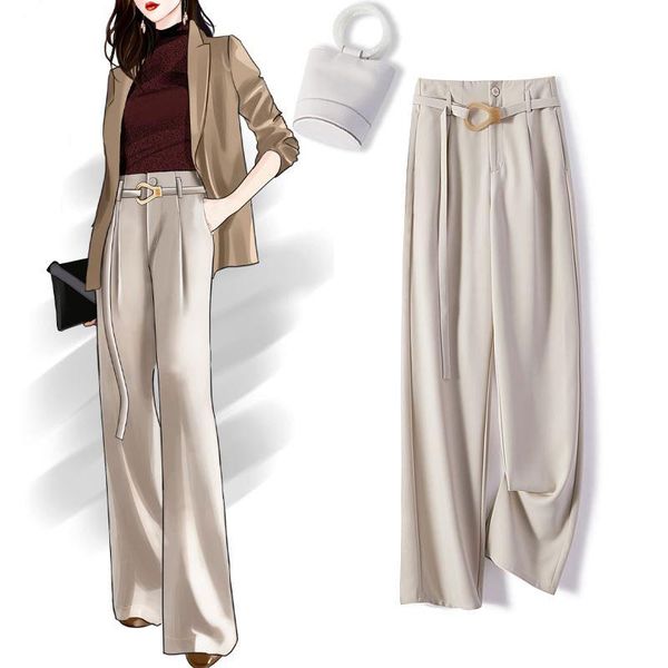 women's pants & capris high-waist wide-leg black spring and summer style draped white suit straight-leg casual senior trousers, Black;white
women's pants & capris high-waist wide-leg black spring and summer style draped white suit straight-leg casual senior trousers, Black;white