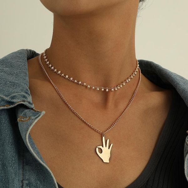 pendant necklaces metal ok gesture necklace for women acrylic beads tassel charm clavicle chain layered 2021 fashion jewelry, Silver
pendant necklaces metal ok gesture necklace for women acrylic beads tassel charm clavicle chain layered 2021 fashion jewelry, Silver
