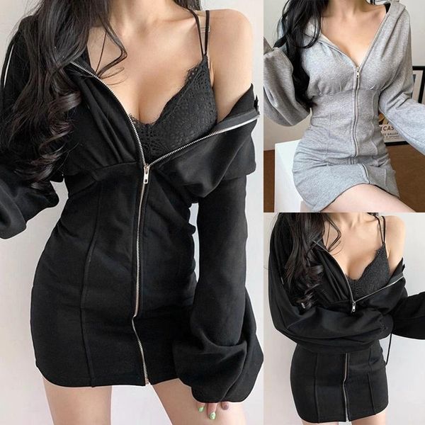 casual dresses hooded sweater women dress long-sleeved tight-fitting high-waist slim-fitting hip spring autumn, Black;gray
casual dresses hooded sweater women dress long-sleeved tight-fitting high-waist slim-fitting hip spring autumn, Black;gray