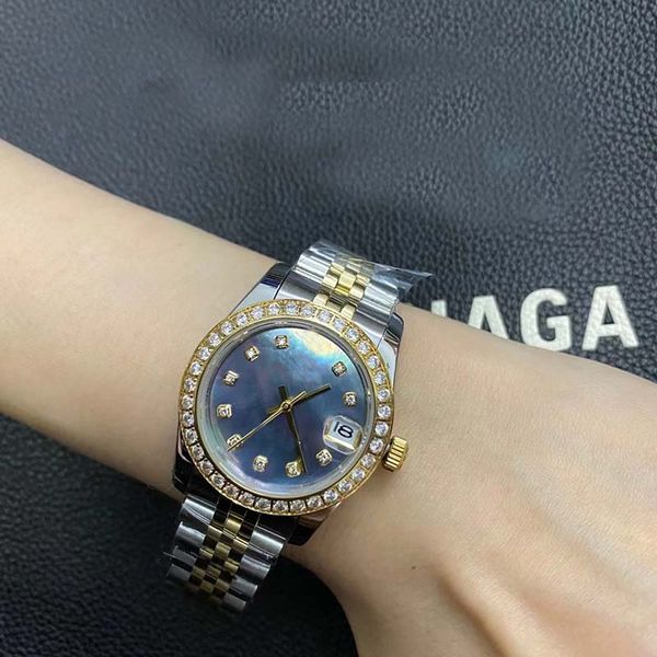 31mm u1 automatic 1646 movement diamond case blue pearl dial women watch 316 stainless band, Slivery;brown
31mm u1 automatic 1646 movement diamond case blue pearl dial women watch 316 stainless band, Slivery;brown