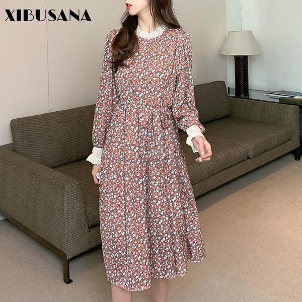 women chiffon dress 2021 autumn spring female fashion vintage long sleeve casual vestidos printed floral a-line dresses, Black;gray
women chiffon dress 2021 autumn spring female fashion vintage long sleeve casual vestidos printed floral a-line dresses, Black;gray