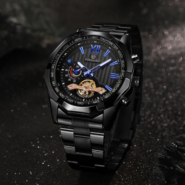 

wristwatches forsining fashion relogio masculino men's watches luxury tourbillion mechanical watch waterproof business men, Slivery;brown