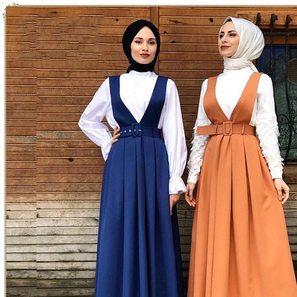 muslim high waist a line skirts women overall two shoulder strap suspender skirt slim maxi pleated vestidos islamic clothing, Black
muslim high waist a line skirts women overall two shoulder strap suspender skirt slim maxi pleated vestidos islamic clothing, Black