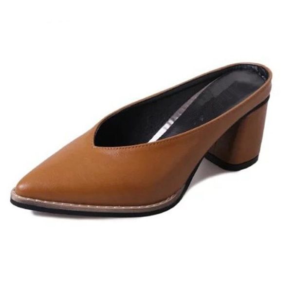 sandals leather summer womens loafers shoes high heels shallow mouth slippers pointed ladies slides mulle woman, Black
sandals leather summer womens loafers shoes high heels shallow mouth slippers pointed ladies slides mulle woman, Black