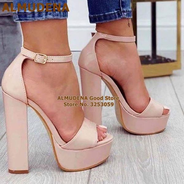 dress shoes almudena nude patent leather chunky heels high platform buckle strap gladiator sandals open toe celebrity size52, Black
dress shoes almudena nude patent leather chunky heels high platform buckle strap gladiator sandals open toe celebrity size52, Black