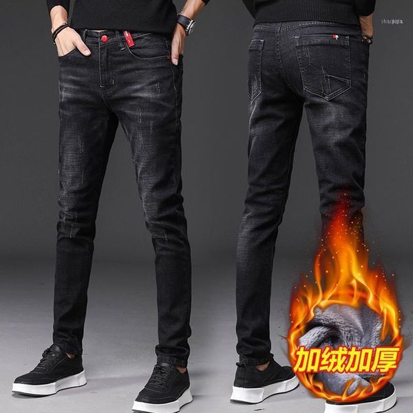 spring and autumn season black men's jeans plush elastic pants winter wear fashion1, Blue
spring and autumn season black men's jeans plush elastic pants winter wear fashion1, Blue