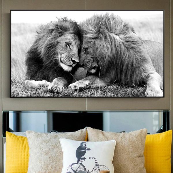 black and white couple lion poster canvas painting wild animals pictures wall art decor home cuadros for living room posters
black and white couple lion poster canvas painting wild animals pictures wall art decor home cuadros for living room posters