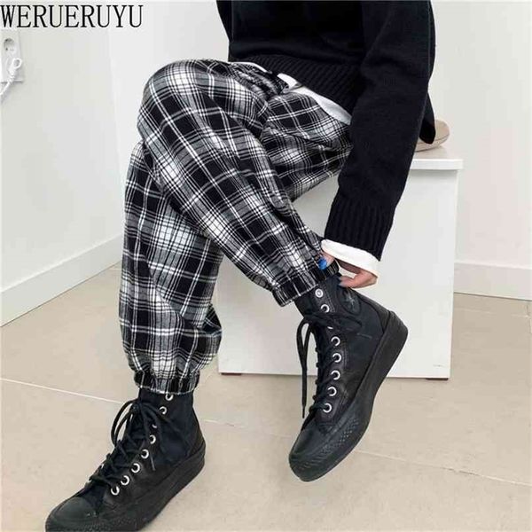 plaid pant casual women autumn pants clothes loose drawstring clothing fashion black white check harem 210915
plaid pant casual women autumn pants clothes loose drawstring clothing fashion black white check harem 210915