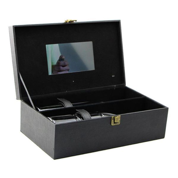 luxury anniversary wedding display pu wine gift box custom brochure a 5/7 inch video made of leather lcd screen
luxury anniversary wedding display pu wine gift box custom brochure a 5/7 inch video made of leather lcd screen
