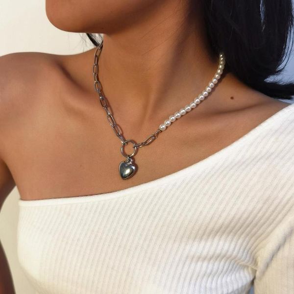 chokers heart pendant choker necklace for women simulated pearl chain gold statement collier party jewelry drop, Golden;silver
chokers heart pendant choker necklace for women simulated pearl chain gold statement collier party jewelry drop, Golden;silver
