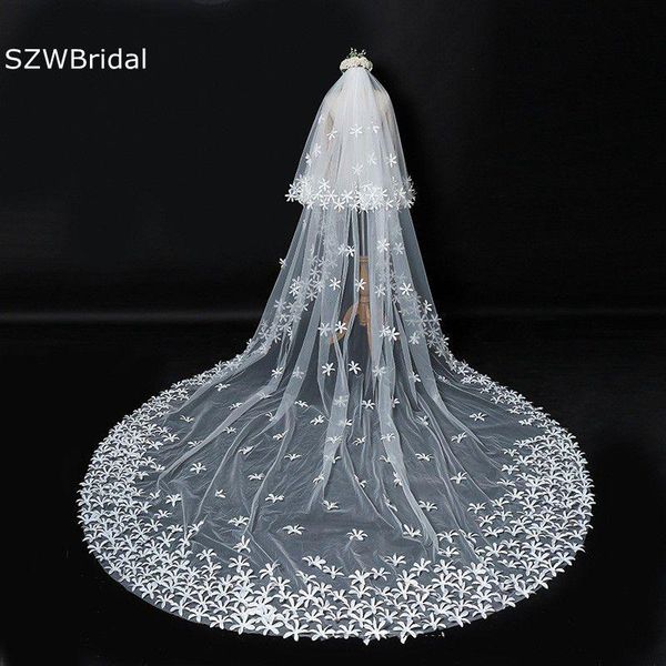 bridal veils arrival two layers ivory flower appliques wedding veil cathedral accessories matrimonio, Black
bridal veils arrival two layers ivory flower appliques wedding veil cathedral accessories matrimonio, Black