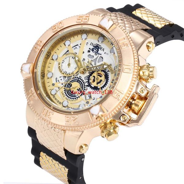 lu invicta 52mm quartz watches all pointers work full function rubber band stainless steel dial sports watch brand wristwatch, Slivery;brown
lu invicta 52mm quartz watches all pointers work full function rubber band stainless steel dial sports watch brand wristwatch, Slivery;brown