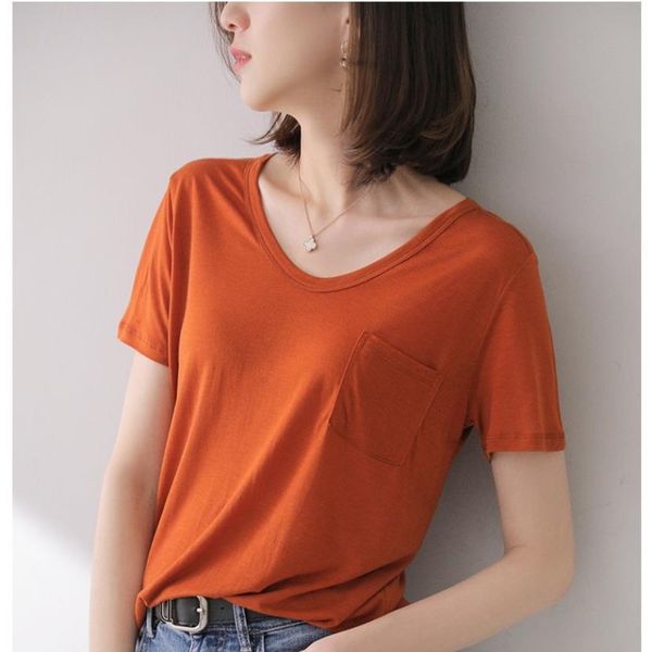women o-neck silk short t shirt soft loose pure color summer home dress underwear female clothes, White
women o-neck silk short t shirt soft loose pure color summer home dress underwear female clothes, White