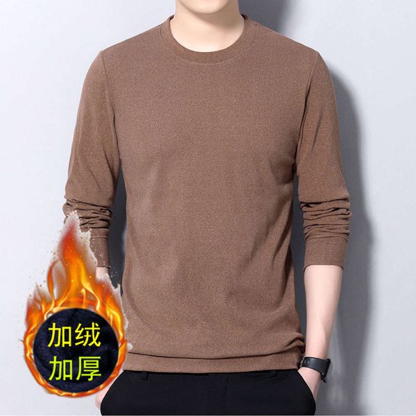 autumn and winter round neck youth double faced plush thickened t-shirt warm bottomed men's sweater, Black
autumn and winter round neck youth double faced plush thickened t-shirt warm bottomed men's sweater, Black