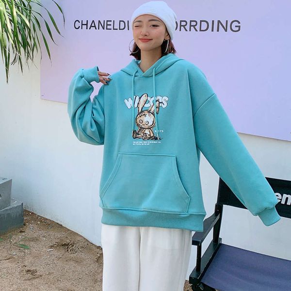 women's sweater autumn and winter thickened candy color korean version chao brand long sleeve wearing hooded sweater rabbit, Black
women's sweater autumn and winter thickened candy color korean version chao brand long sleeve wearing hooded sweater rabbit, Black