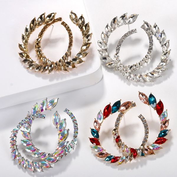 bohemian shiny glass crystal stud earrings for women colorful wedding jewelry round korean statement earring wholesale, Golden;silver
bohemian shiny glass crystal stud earrings for women colorful wedding jewelry round korean statement earring wholesale, Golden;silver