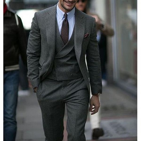 men's suits & blazers gray woolen tweed causal for men wedding 3 piece groom tuxedo man fashion clothes set jacket vest with pants zgun, White;black
men's suits & blazers gray woolen tweed causal for men wedding 3 piece groom tuxedo man fashion clothes set jacket vest with pants zgun, White;black