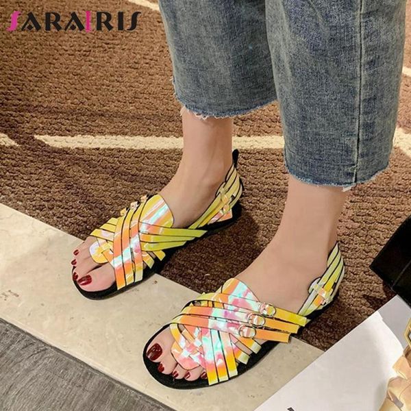 sarairis new unique dress reflective sandals low heel rome sandals women cool summer metallic gladiator shoes woman, Black
sarairis new unique dress reflective sandals low heel rome sandals women cool summer metallic gladiator shoes woman, Black