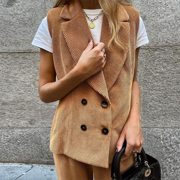 women's suits & blazers street fashion 2022 autumn and winter corduroy cardigan suit collar single-breasted sleeveless solid color vest, White;black
women's suits & blazers street fashion 2022 autumn and winter corduroy cardigan suit collar single-breasted sleeveless solid color vest, White;black