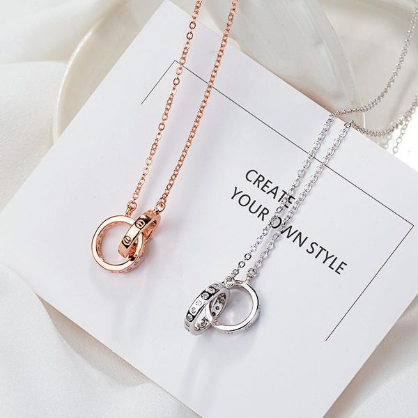 pendant necklaces golden color double circle cz zirconia & pendants for women gift kolye choker collares bijoux, Silver
pendant necklaces golden color double circle cz zirconia & pendants for women gift kolye choker collares bijoux, Silver