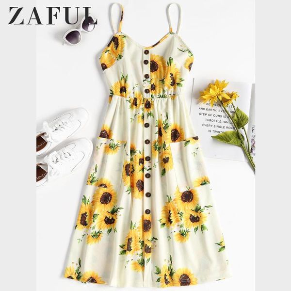 casual dresses zaful sunflower cami midi dress print spaghetti strap buttons women sleeveless a line sundress summer, Black;gray
casual dresses zaful sunflower cami midi dress print spaghetti strap buttons women sleeveless a line sundress summer, Black;gray