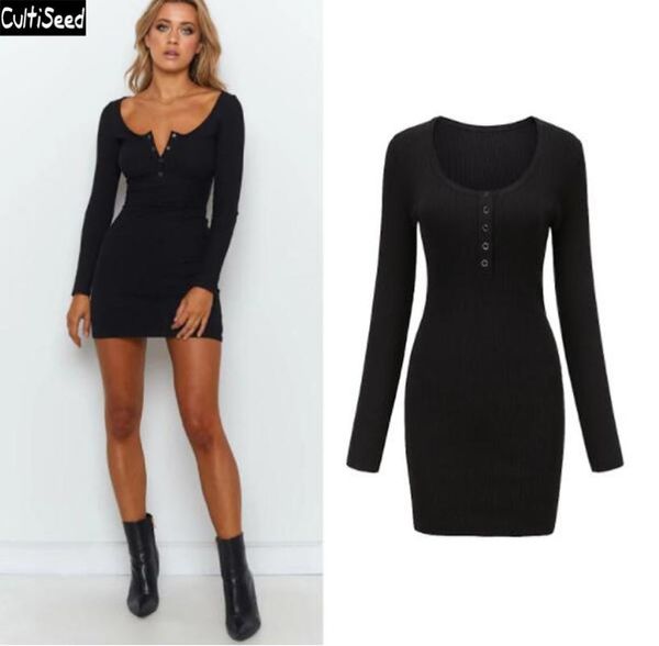 casual dresses cultiseed european women solid color slim hip knitted big stretch dress female single breasted buttons one step gowns, Black;gray
casual dresses cultiseed european women solid color slim hip knitted big stretch dress female single breasted buttons one step gowns, Black;gray