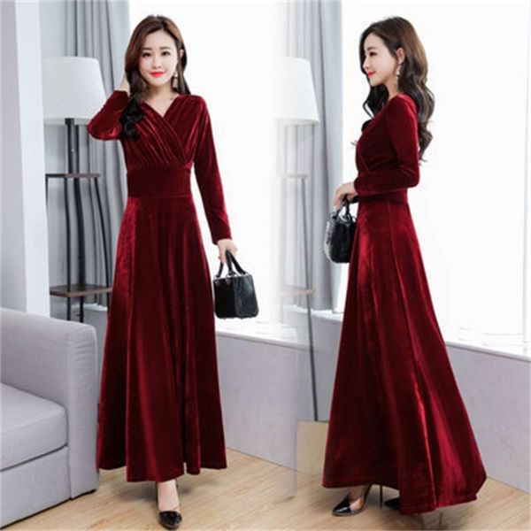 2020 spring and autumn winter new v-neck slim temperament long swing mop velvet dress, Black;gray
2020 spring and autumn winter new v-neck slim temperament long swing mop velvet dress, Black;gray