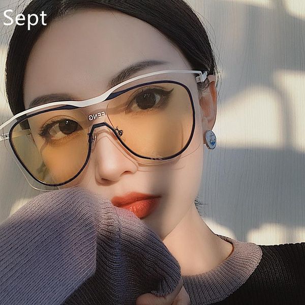 sunglasses sept one piece pilot women brand vintage fashion men punk luxury square eyewear uv400, White;black 
sunglasses sept one piece pilot women brand vintage fashion men punk luxury square eyewear uv400, White;black