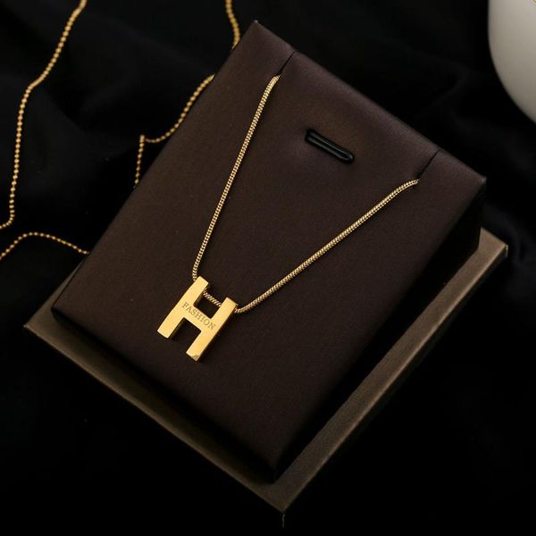 pendant necklaces titanium steel gold chain letter h necklace fashion party jewelry for and women christmas gifts bijoux femme, Silver
pendant necklaces titanium steel gold chain letter h necklace fashion party jewelry for and women christmas gifts bijoux femme, Silver