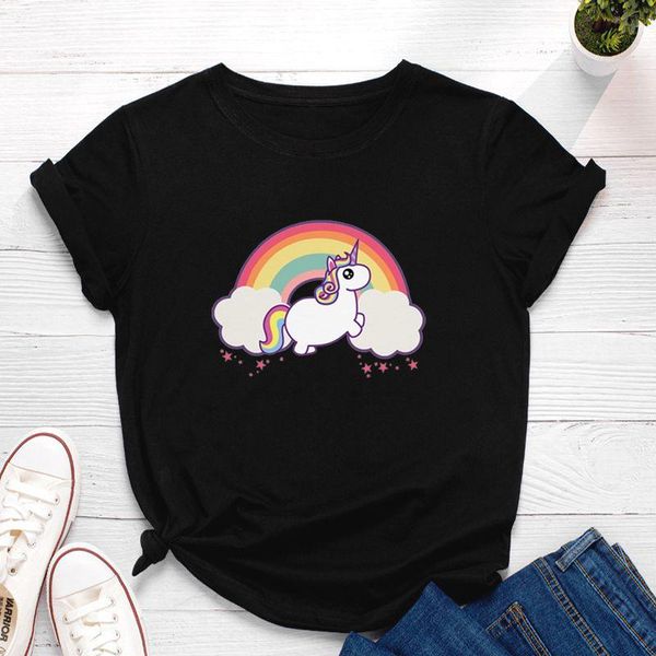 women's t-shirt casual woman tshirt summer rainbow tee female short sleeve graphic t shirt, White 
women's t-shirt casual woman tshirt summer rainbow tee female short sleeve graphic t shirt, White