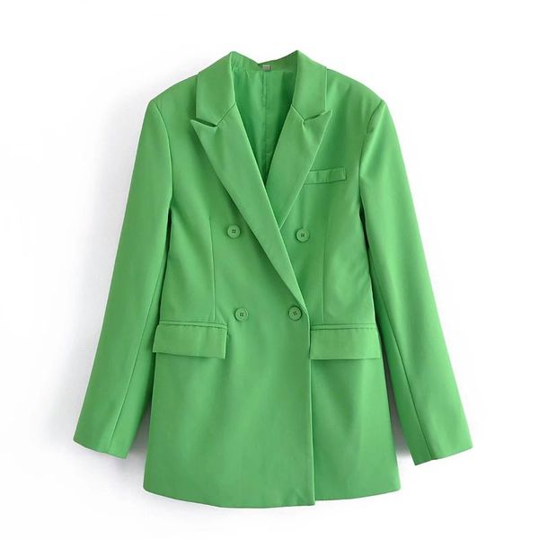 women's suits & blazers women 2021 fashion solid green blazer coat vintage double breasted long sleeve female outerwear chic, White;black
women's suits & blazers women 2021 fashion solid green blazer coat vintage double breasted long sleeve female outerwear chic, White;black
