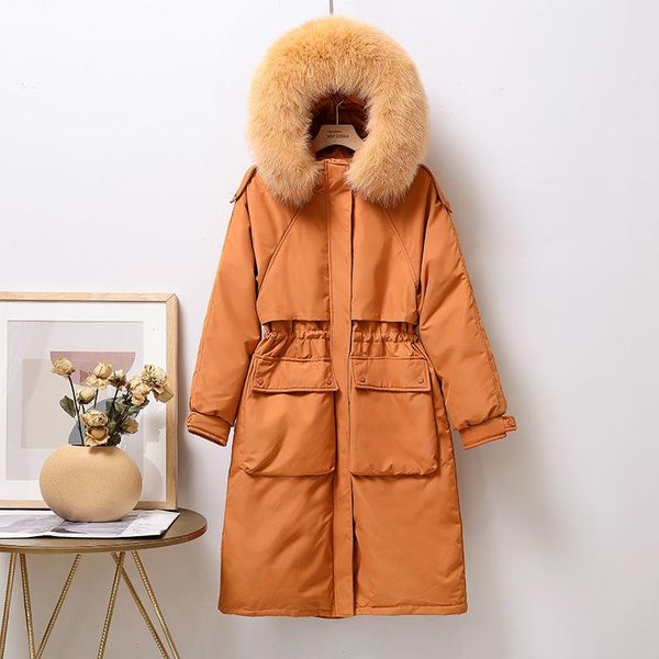 women's jackets down jacket mid length over knee thickened waist korean style overcoming coat solid elegant femme warm winter overcoat, Black;brown
women's jackets down jacket mid length over knee thickened waist korean style overcoming coat solid elegant femme warm winter overcoat, Black;brown