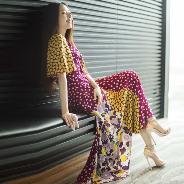 long dress designer 2021 summer new women's fashion party vintage elegant chic print patchwork v-neck dresses s6ts, Black;gray
long dress designer 2021 summer new women's fashion party vintage elegant chic print patchwork v-neck dresses s6ts, Black;gray