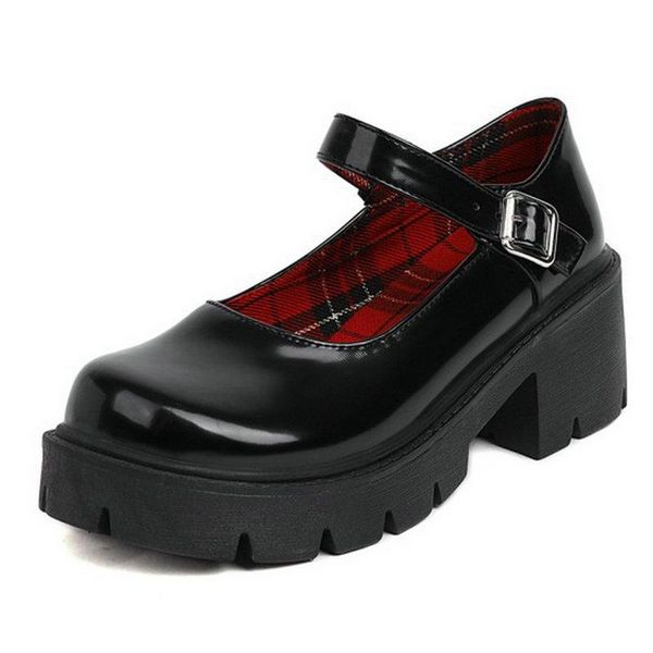 dress shoes zawsthia patent pu leather round toe british japanese sweet girls platform chunky heels buckle strap mary janes pumps lady, Black
dress shoes zawsthia patent pu leather round toe british japanese sweet girls platform chunky heels buckle strap mary janes pumps lady, Black