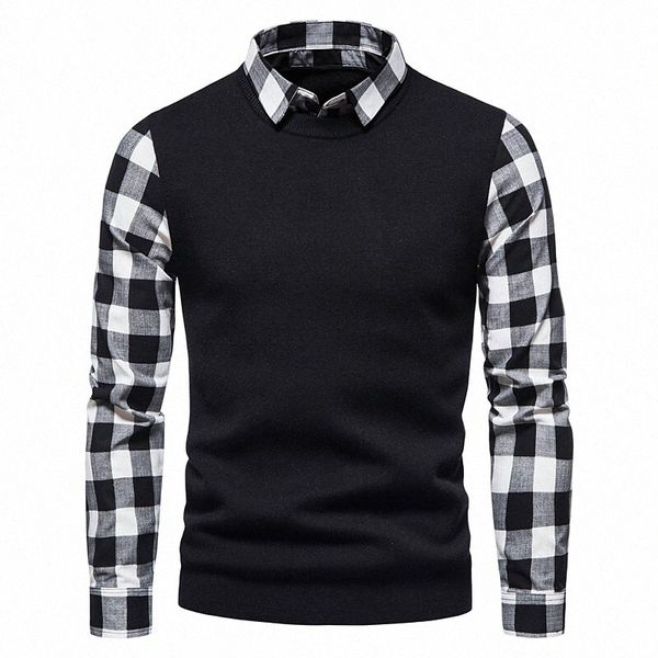 men's pullover knitted plaid solid color stylish casual long sleeve sweater cardigans shirt collar fall winter black e6e0#, White;black
men's pullover knitted plaid solid color stylish casual long sleeve sweater cardigans shirt collar fall winter black e6e0#, White;black