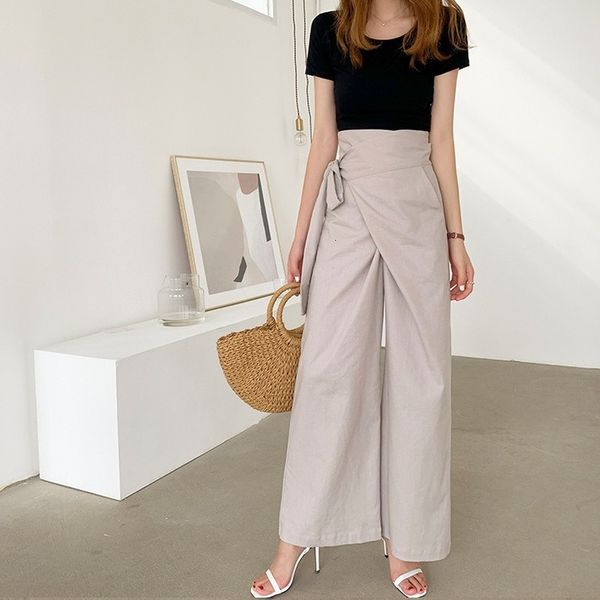 2021 new women's loose wide leg pants, high waist, tight, fashionable, simple, uniform color, irregular side lace up, leisure, spring 8, Black;white
2021 new women's loose wide leg pants, high waist, tight, fashionable, simple, uniform color, irregular side lace up, leisure, spring 8, Black;white