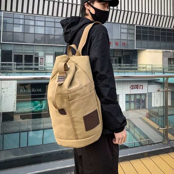fashion bag large capacity travel backpack and women's outdoor travel sports water tube backpack trend canvas schoolbag
fashion bag large capacity travel backpack and women's outdoor travel sports water tube backpack trend canvas schoolbag