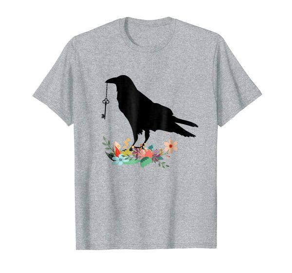 blackbird with key t-shirt crow tee shirt, White;black 
blackbird with key t-shirt crow tee shirt, White;black