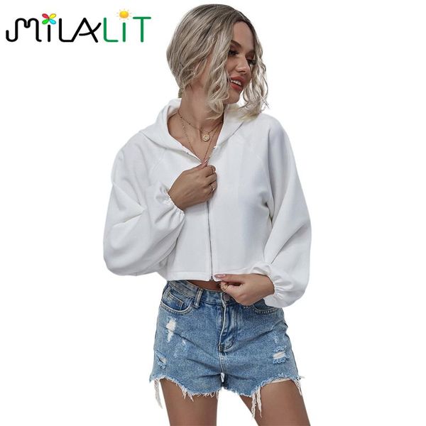women's hoodies & sweatshirts milalit creamy white beige short lantern sleeve with zipper crop fashion zip-up for autumn spring fal, Black
women's hoodies & sweatshirts milalit creamy white beige short lantern sleeve with zipper crop fashion zip-up for autumn spring fal, Black