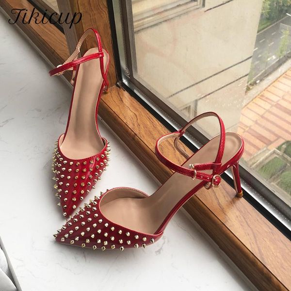 dress shoes tikicup metal spikes summer women red pointy toe high heel slingbacks pumps ankle strap ladies stilettos customize, Black
dress shoes tikicup metal spikes summer women red pointy toe high heel slingbacks pumps ankle strap ladies stilettos customize, Black
