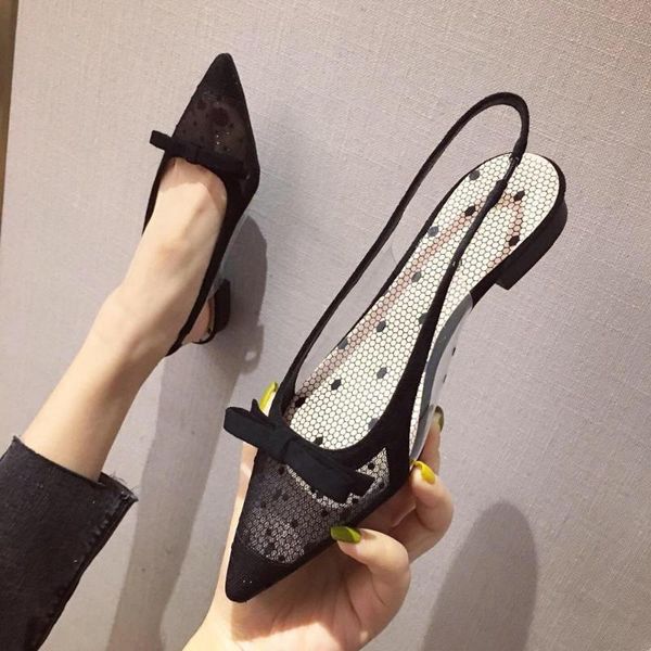 dress shoes bow-tie lace polka dot closed toe mules sandalias mujer hollow-out thick med high heels sandals elastic pointed women, Black
dress shoes bow-tie lace polka dot closed toe mules sandalias mujer hollow-out thick med high heels sandals elastic pointed women, Black