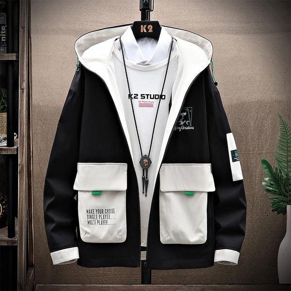 men's jackets 2021 men casual hooded and coats silm outwear zipper patchwork streetwear hip hop windbreaker clothing, Black;brown
men's jackets 2021 men casual hooded and coats silm outwear zipper patchwork streetwear hip hop windbreaker clothing, Black;brown