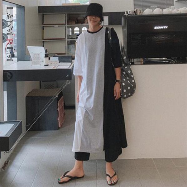 women striped dress long loose contrast color stitching large size round neck dresses fashion summer 2h213 210526, Black;gray
women striped dress long loose contrast color stitching large size round neck dresses fashion summer 2h213 210526, Black;gray