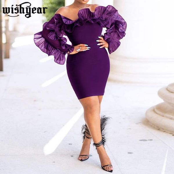 casual dresses 2021 spring off shoulder ruffles full sleeve club night party bandage bodycon elegant above knee, Black;gray
casual dresses 2021 spring off shoulder ruffles full sleeve club night party bandage bodycon elegant above knee, Black;gray